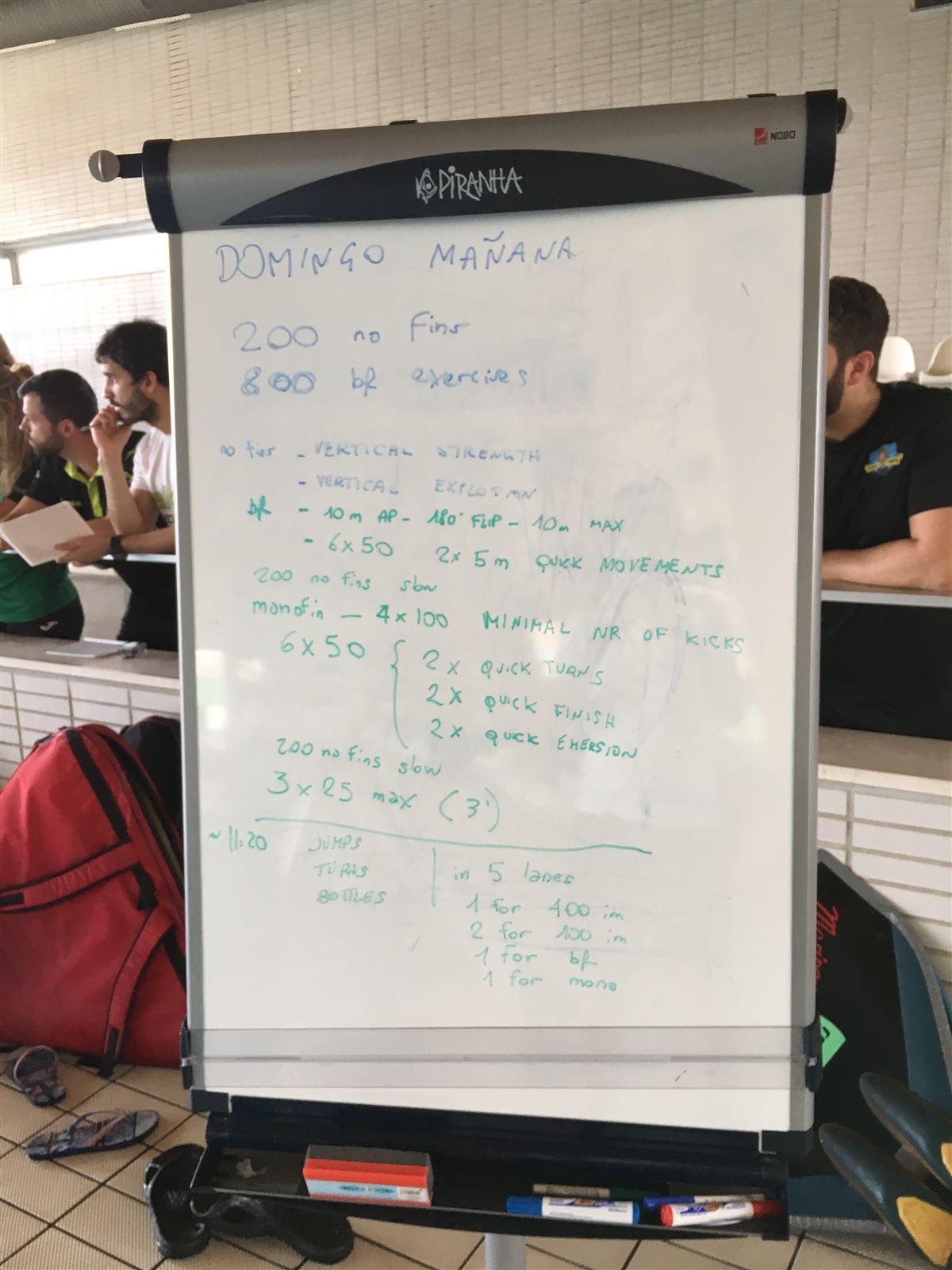Training plan on the flipchart
