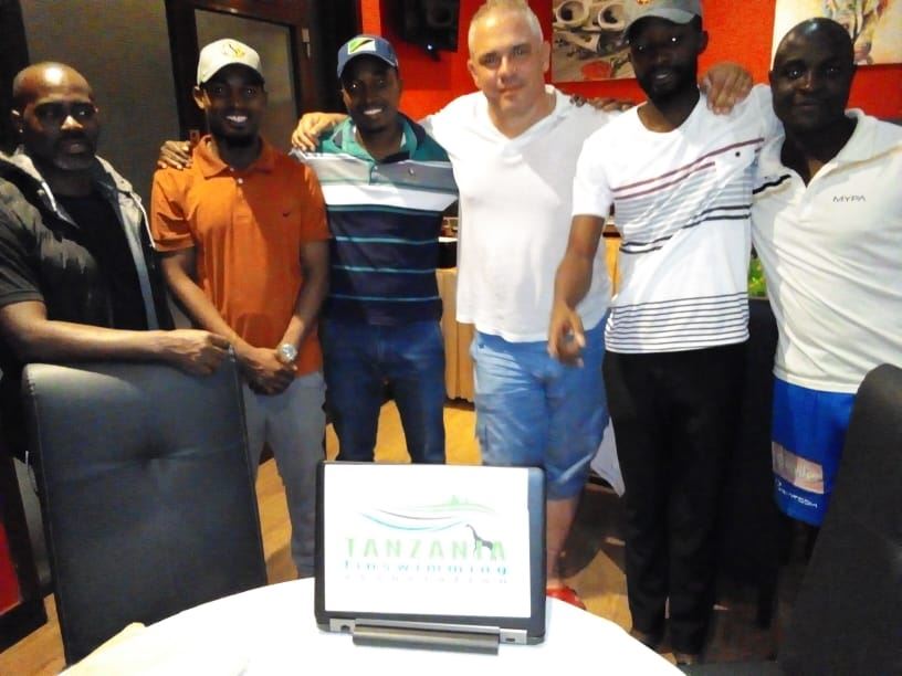 Organising committee with the Tanzania Finswimming Association